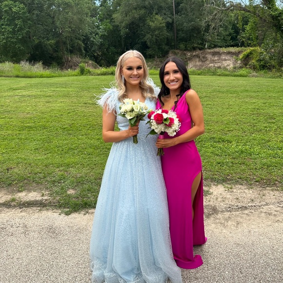 HOT PINK PROM DRESS - Picture 2 of 4